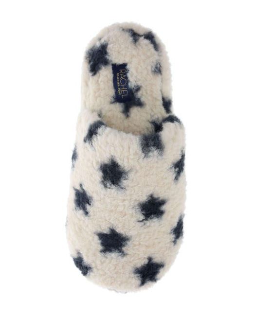Rachel Roy Gray Star Print Faux Fur Slipper