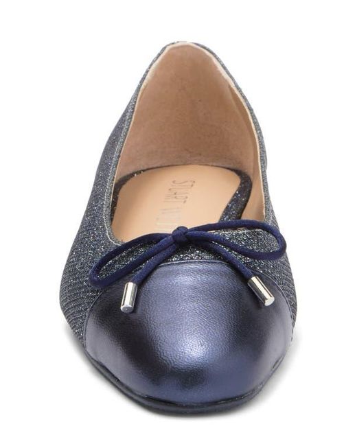 Stuart Weitzman Blue Sleek Bow Flat