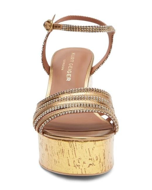 Kurt Geiger Metallic Pierra Platform Wedge Sandal