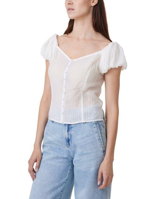 Habitual Blue Seamed Button-Up Top