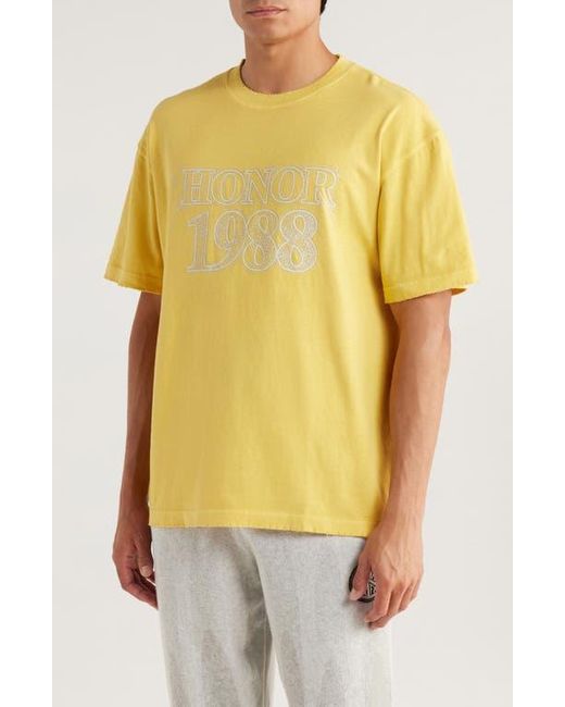 Honor The Gift Yellow Concert Cotton Graphic T-Shirt for men
