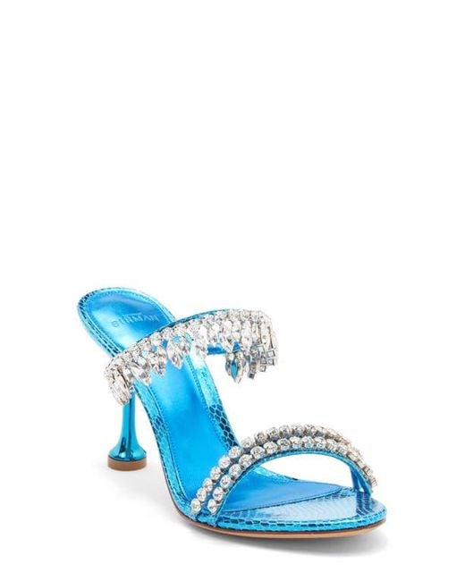 Alexandre Birman Blue Crystal Fringe Sandal