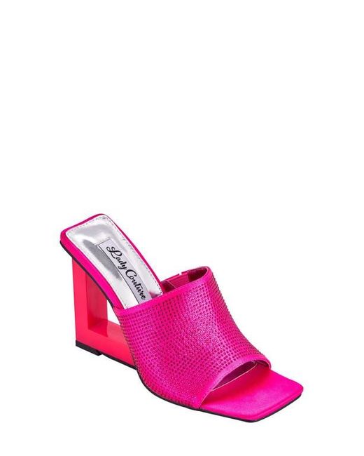 Lady Couture Pink Rhinestone Wedge Slide Sandal