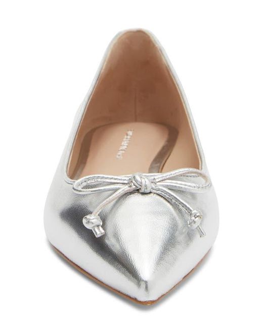 Stuart Weitzman White Gabby Bow Flat