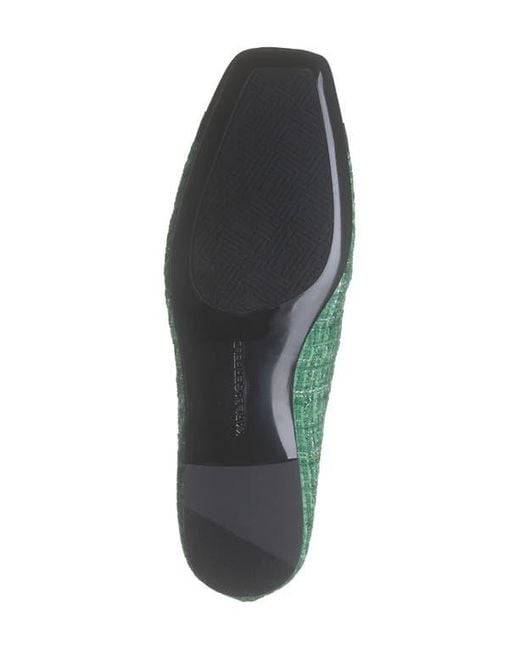 Karl Lagerfeld Green Zofia Cap Toe Tweed Flat