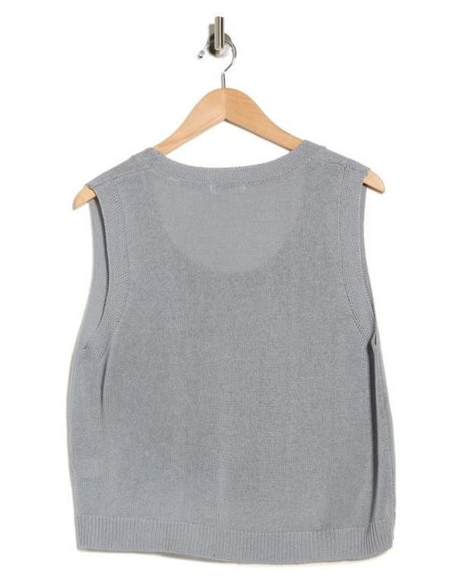 Max Studio Gray Knit Shell Top