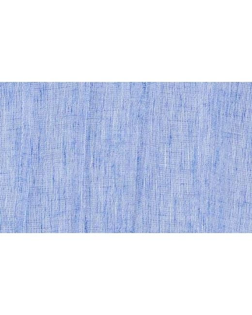 Max Studio Blue Crinkle Pintuck Top