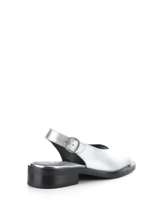 Bos. & Co. White Elena Slingback Flat