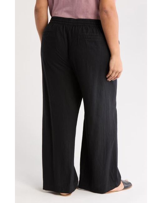 Caslon Black Linen Blend Drawstring Pants
