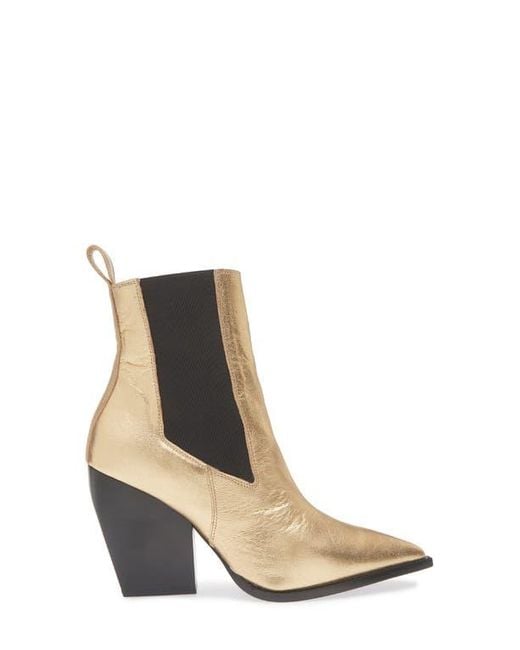 AllSaints Brown Ria Metallic Chelsea Boot