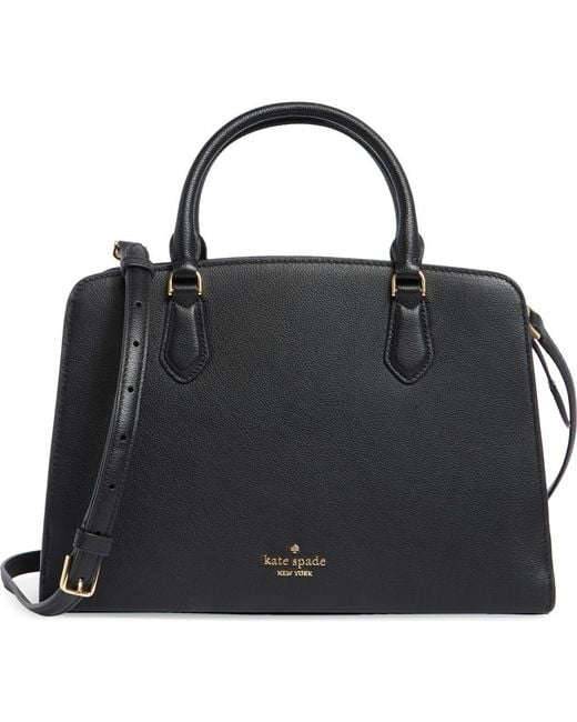 Kate Spade Black Addie Pebbled Leather Satchel Bag