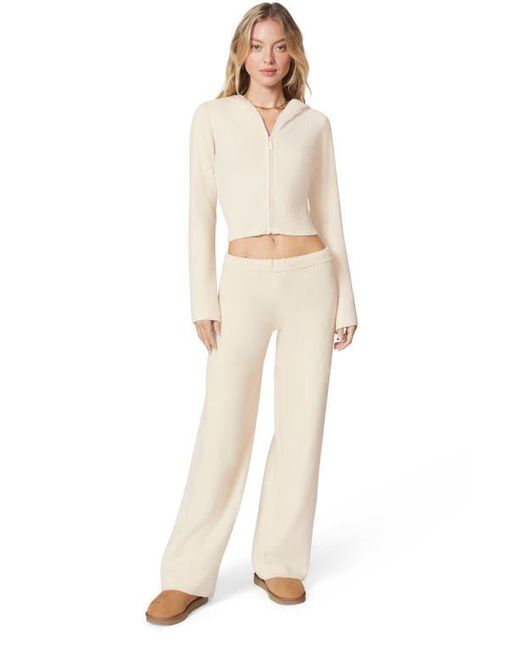 Florence By Mills Natural Cozy Crop Zip Sweater Hoodie