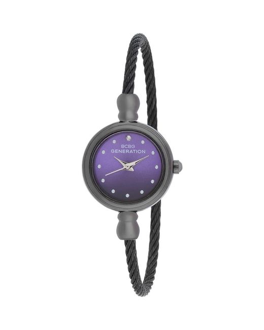 BCBGMAXAZRIA Purple Sienna Cable Bangle Watch for men