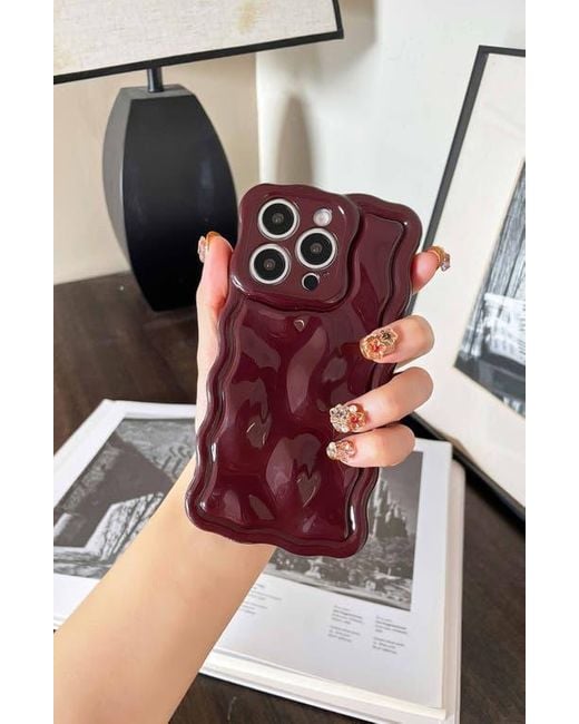 Auramma Red Meteorite Wavy Iphone 15 Pro Max Case