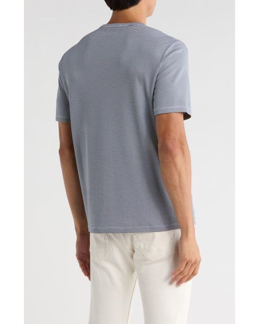 Vince Blue Feeder Stripe Crewneck T-Shirt for men