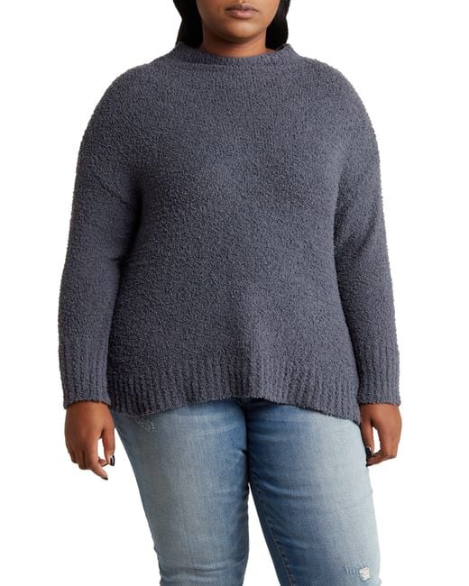 T Tahari Chenille Popcorn Mock Neck Sweater in Gray Lyst