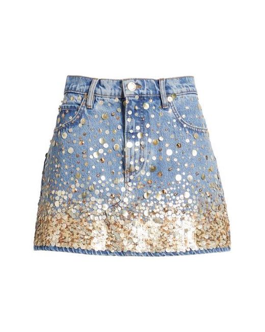 FRAME Blue The Champagne Denim Miniskirt