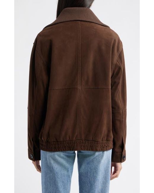 Bernardo Black Oversize Suede Bomber Jacket