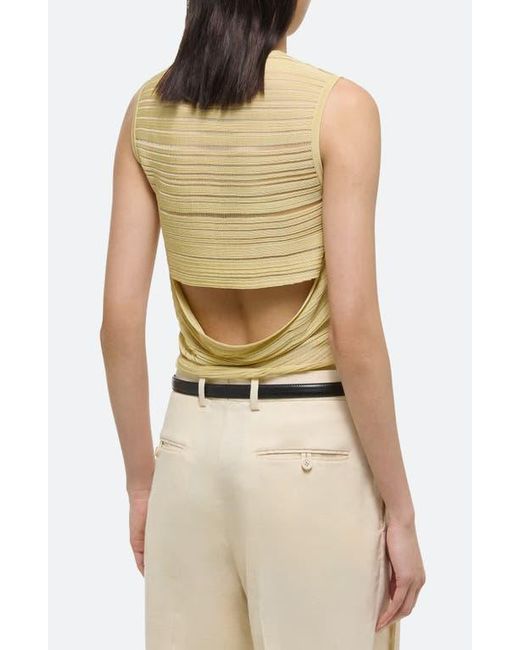 Helmut Lang Natural Open Back Semisheer Sleeveless Sweater