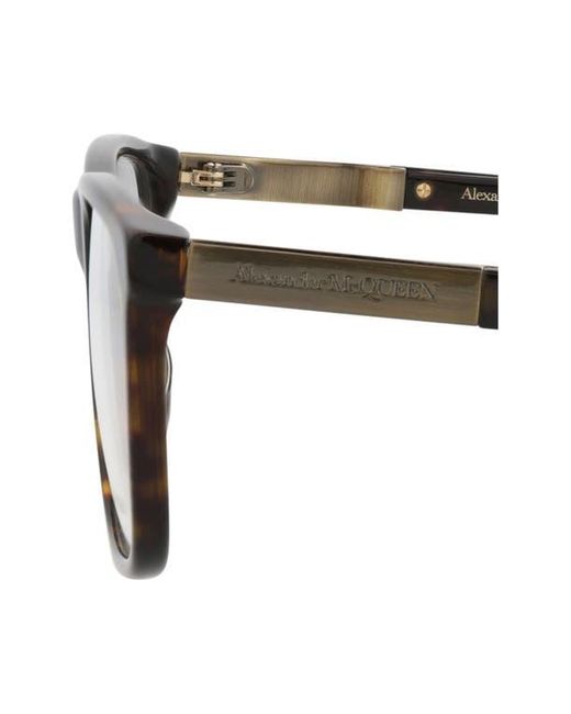 McQueen Black 56Mm Square Optical Glasses for men