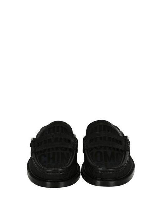 Moschino Black Canvas Slipper Mule