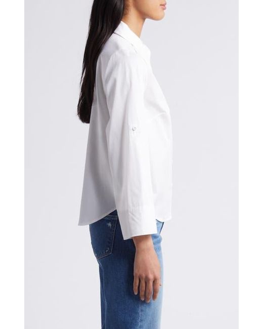 Wit & Wisdom White Roll Tab Button-Up Shirt