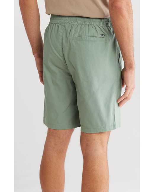 Hurley Green Ripstop Stretch Cotton Shorts for men