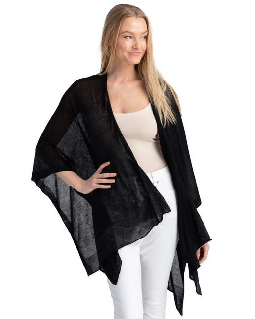 Saachi Black Luxe Open Front Duster Coverup
