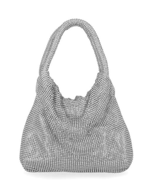Jessica Mcclintock Gray Jupiter Rhinestone Mesh Clutch