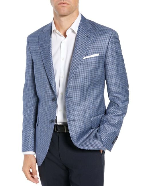 Peter Millar Classic Fit Houndstooth Sport Coat in Blue for Men | Lyst