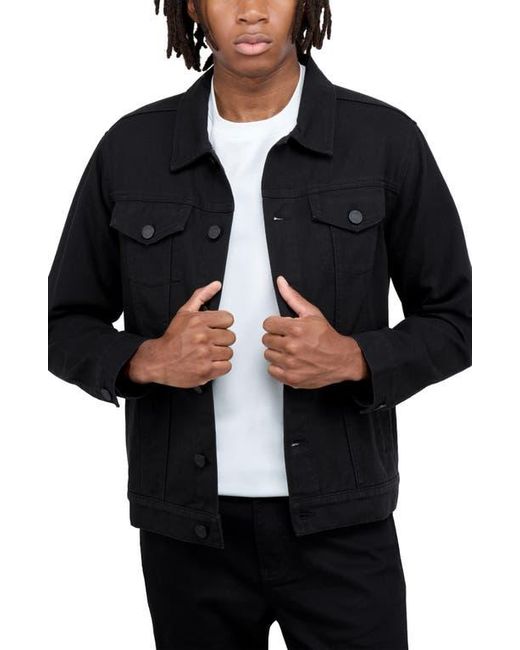 Xray Jeans Black Slim Washed Denim Jacket for men