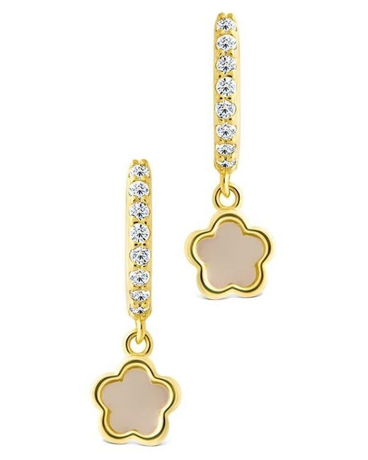 Sterling Forever Metallic Faelina Cubic Zirconia Star Drop Huggie Hoop Earrings