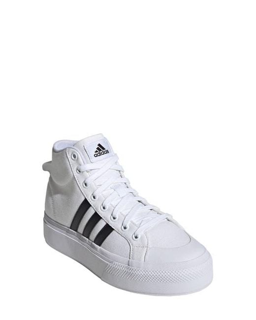 Adidas White Bravado 2.0 Platform Mid Skate Sneaker