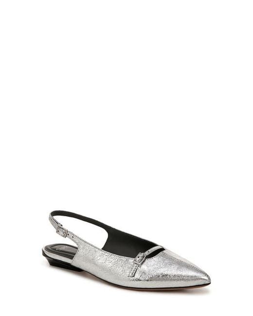 Sarto White Emma Slingback Pointed Toe Flat