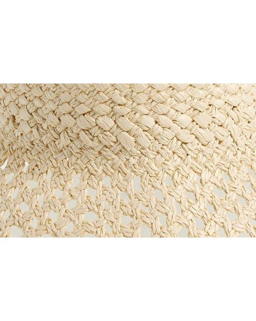 Vince Camuto Natural Open Weave Straw Bucket Hat