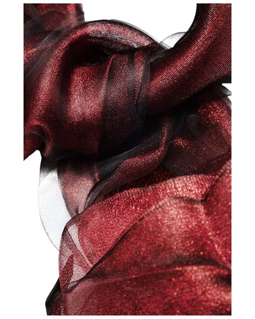 Saachi Red Sheer Silk Scarf