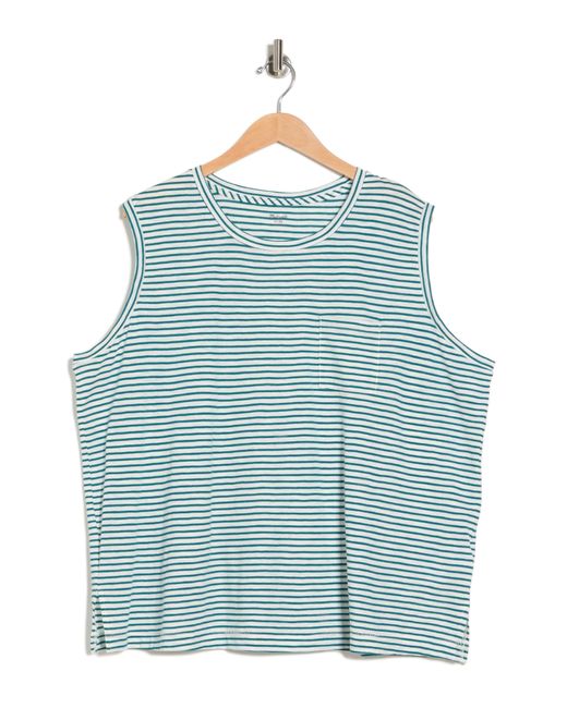 Madewell Blue Whisper Cotton Crewneck Muscle Tank Top