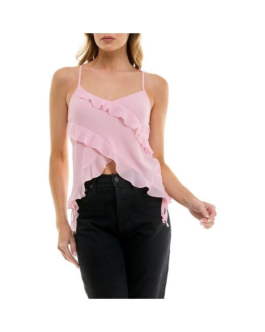 Urban Social Red Ruffle Woven Camisole
