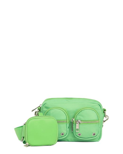 Madden Girl Green Nylon Camera Crossbody Bag With Pouch