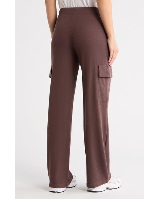 X By Gottex Brown Waffle Knit Cargo Pants