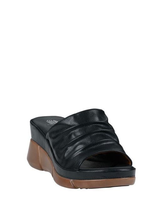 Gc Shoes Black Nora Ruched Wedge Sandal