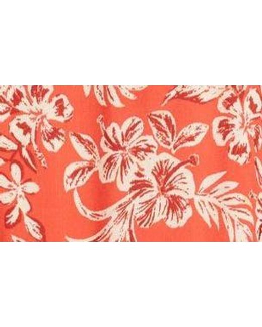 Beach Lunch Lounge Red Skylar Paisley Floral Sundress