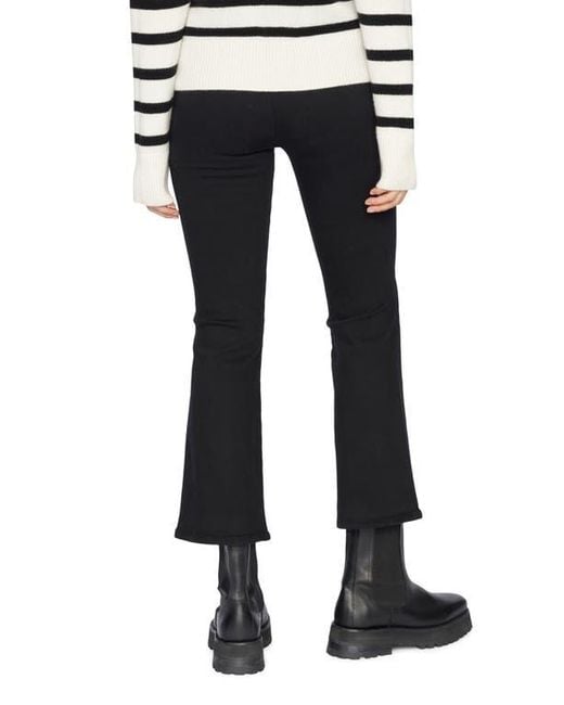 FRAME Black Jet Set Crop Mini Bootcut Pull-on Jeans