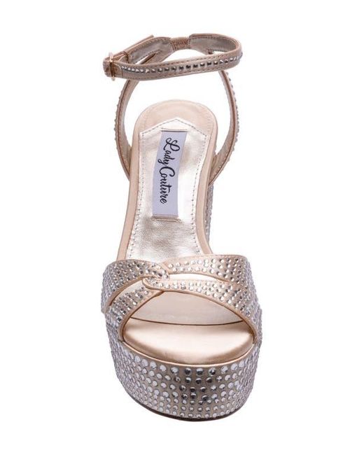 Lady Couture Pink Rhinestone Platform Ankle Strap Sandal