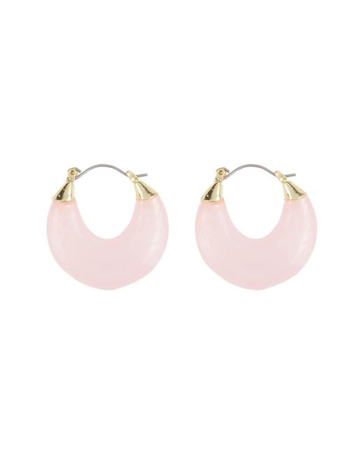BaubleBar Pink Resin Hoop Earrings