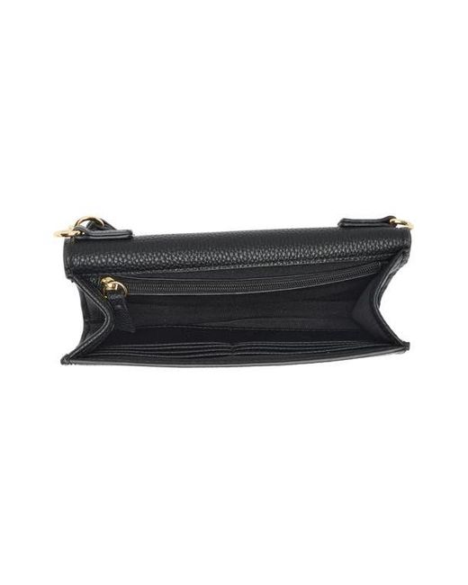 Nanette Lepore Black Ruthie Scallop Flap Wallet On A Chain