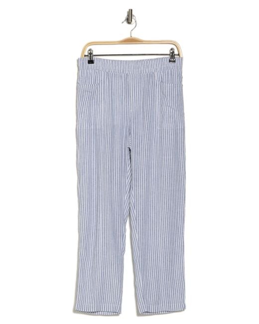 Caslon Blue Pull-on Linen Blend Pants