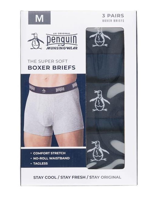 Original Penguin Blue 3-Pack Supersoft Boxer Briefs for men