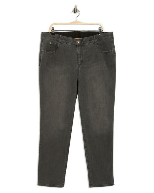 Ruby Rd Gray Tummy Control Straight Leg Jeans