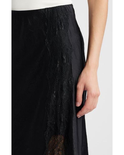 Rails Black Rylan Crinkle Satin Slip Skirt